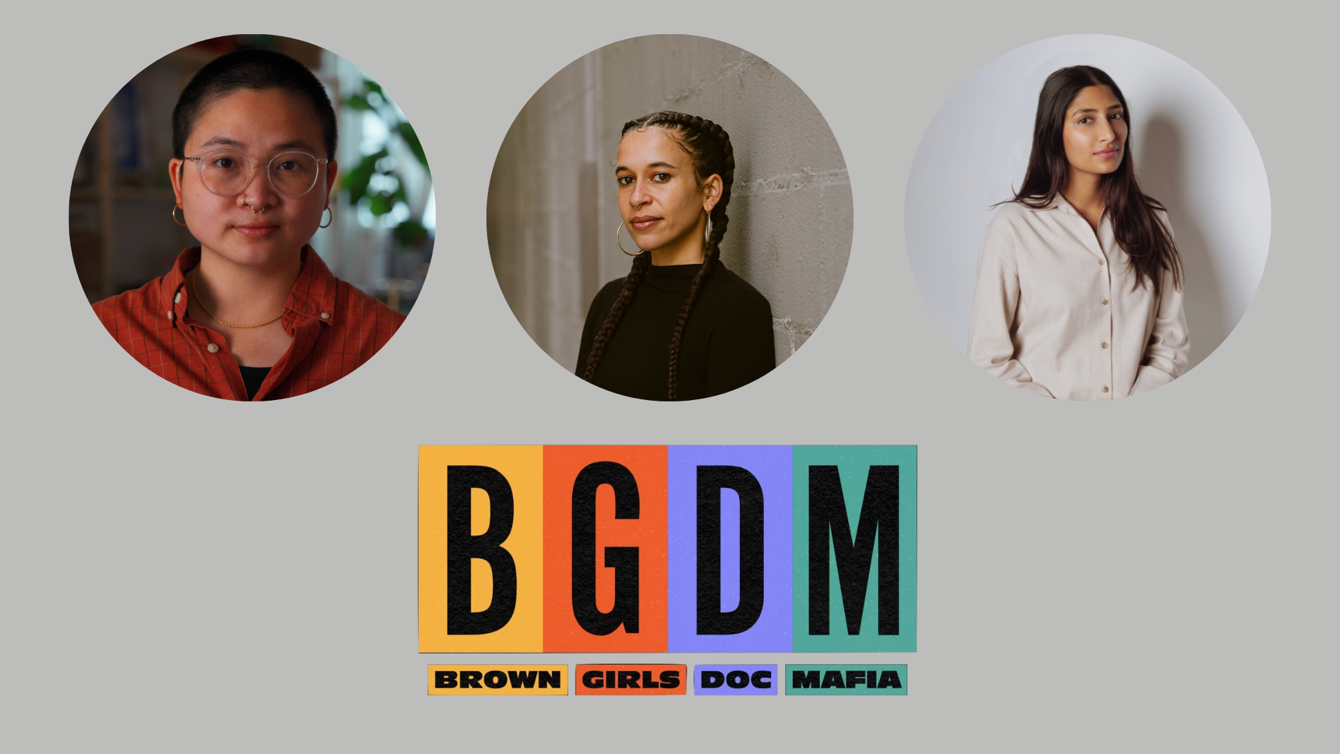 Three images of this year's BGDM fellows appear above the BGDM logo. 