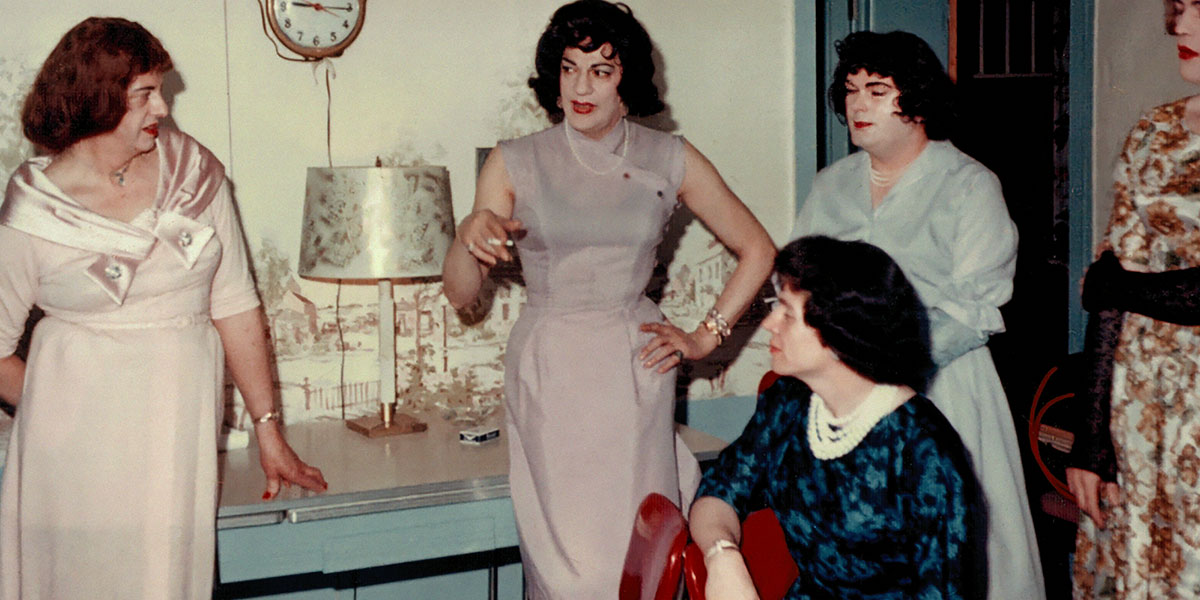 A group of trans women and crossdressing men gathering in Upstate New York in the 1960s. From Sébastien Lifshitz’s “Casa Susanna”. Photo courtesy of TIFF. 