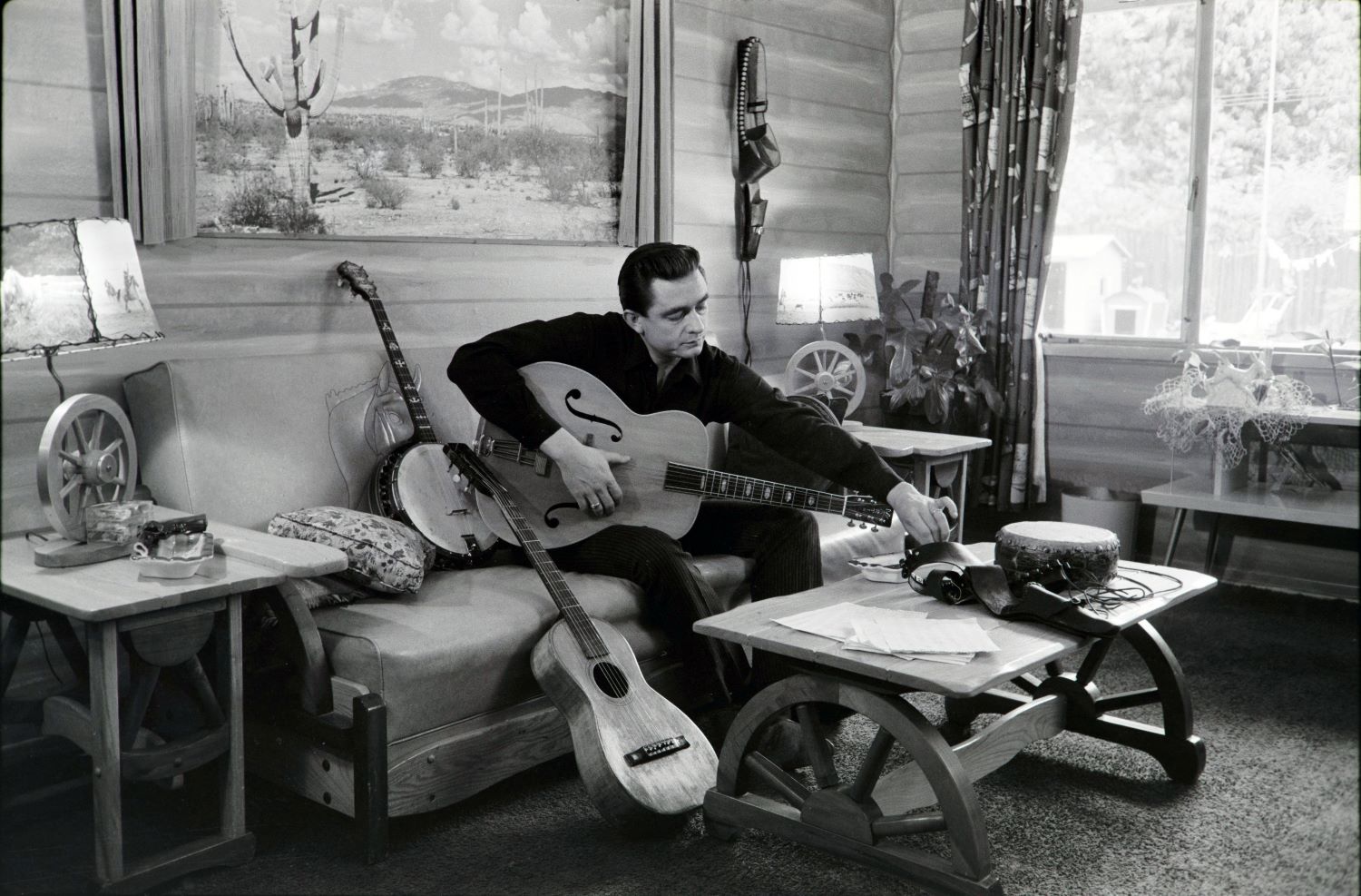 Johnny Cash at his home in California, 1960. From Ken Burns' upcoming series, 'Country Music,' airing in September on PBS. Courtesy of Sony Music.