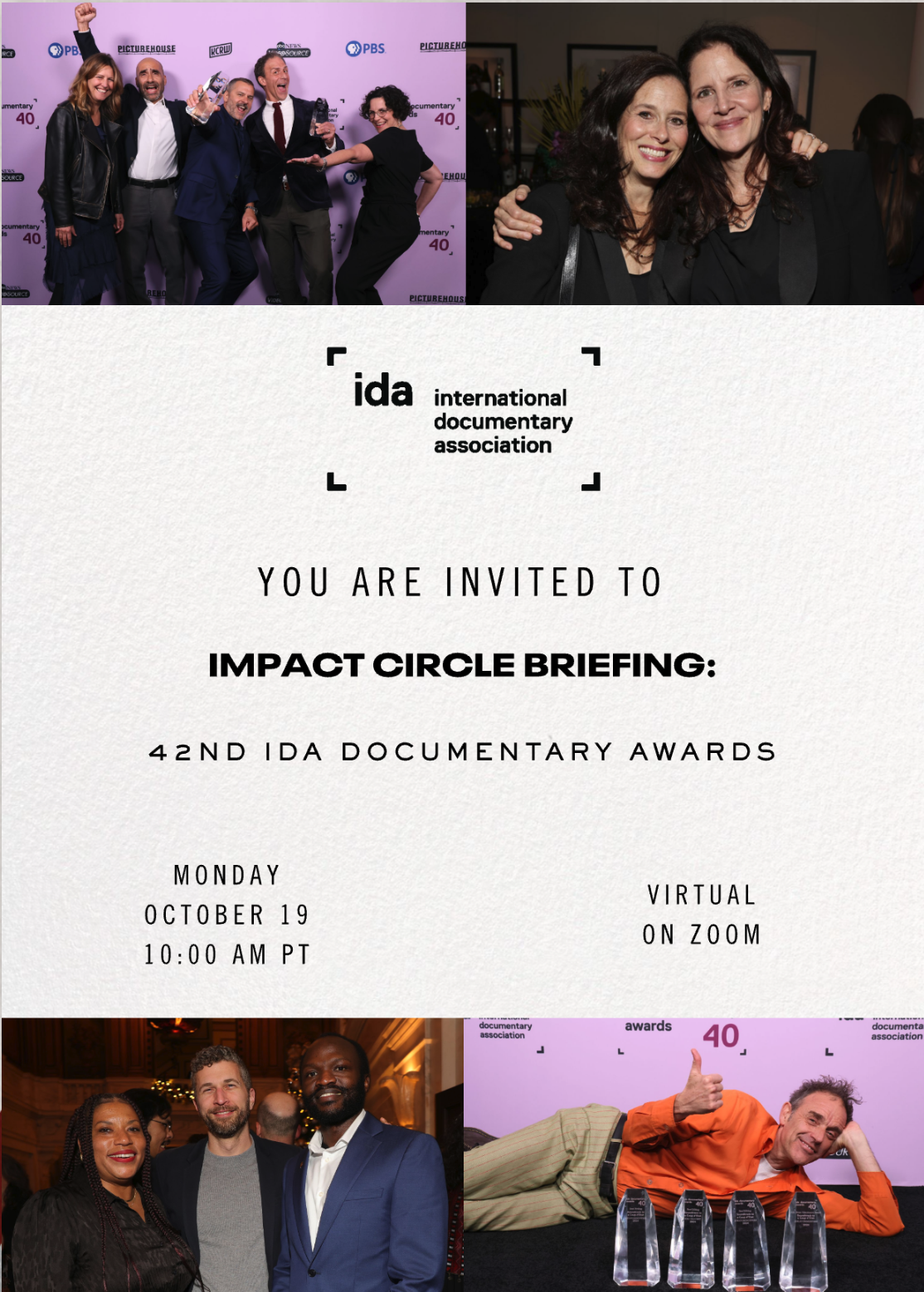 Screenshot of Evite for Impact Circle Briefing