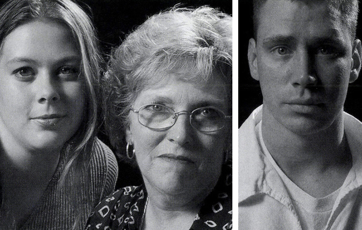 Ami (left) and Linda White meet the man convicted of raping and mudering Ami's mother and Linda's daughter in Court TV's 'Meeting with a Killer: One Family's Journey.' Right: Gary Brown was convicted in 1986 of murdering Cathy O'Daniel.