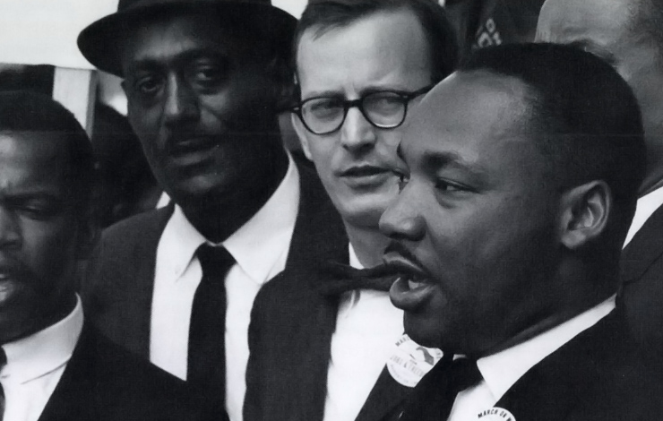 Dr. Martin Luther King Jr. (righ) at Civil Rights March on Washington, DC, August 28, 1963. From 'Eyes on the Prize.'