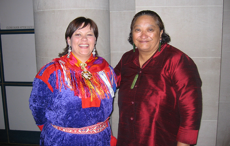 Anne Wuolab of NRK Sami (Lapplander) Radio, Norway (left) and Tawini Rangihau of Maori Television, New Zealand served on a panel at INPUT 2005, "Indigenous Media: Journalism or Identity Politics?" Photo: Cathy Fischer