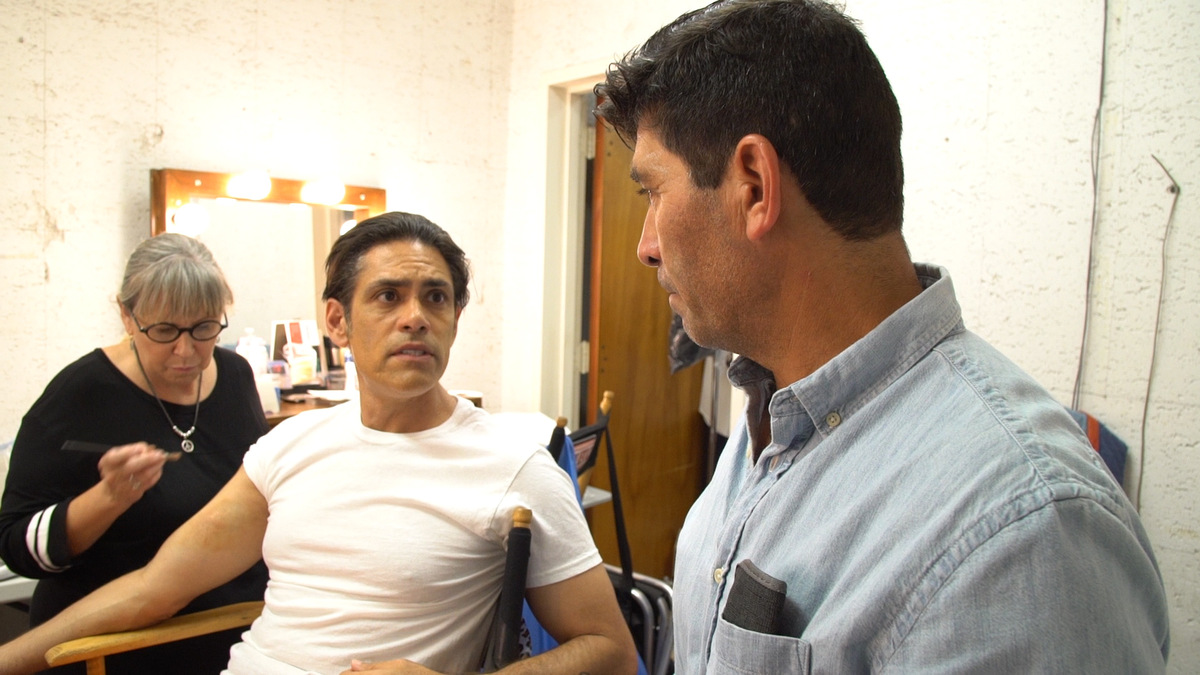 Claudio Rojas, right, with Manuel Uriza, the actor who portrays him in Alex Rivera and Cristina Ibarra's 'The Infiltrators.' Courtesy of Alex Rivera