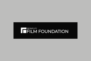 Logo of the Berkeley FILM Foundation in black and white, over a gray background.