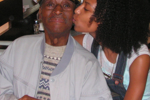 Chelsea Tafoya kisses her Great Grandfather, the GREAT Dr. Harold 'Stumpy' Cromer