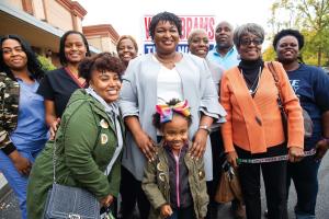 Georguia gubernatorial candidate Stacey Abrams with supporters