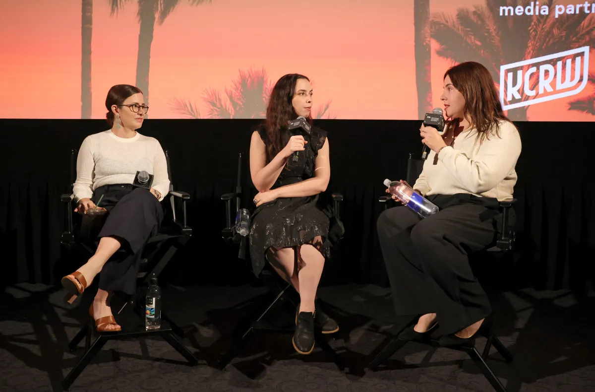 Zurawski v Texas Q&A conversation featuring Directors Maisie Crow and Abbie Perrault, moderated by film journalist Katie Walsh.