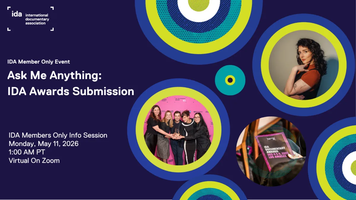 Slide providing information on Ask Me Anything: IDA Awards Submission virtual panel 