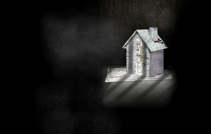 A paper house in the shadow