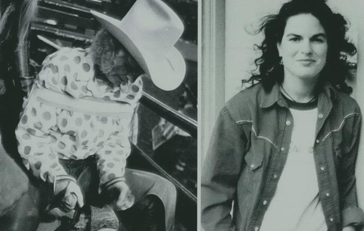 Two black-and-white photos from 'Just for the Ride' (left) and the director Amanda Michelli (right).
