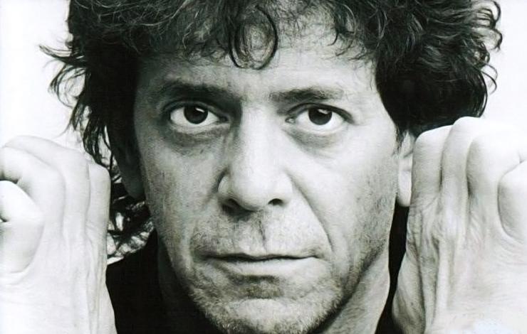 A closeup of Lou Reed from 'Lou Reed: Rock and Roll Heart', a deft illustration of Lou Reed's astonishing and far-reaching influence on rock music.