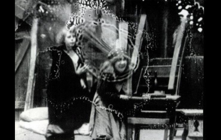 Frame enlargement from 'The Orphans' (1911, Selig Plyscope), one of three film versions of the French stage drama produced before D.W. Griffith's epic reinvention of the story for his French Revolution melodrama <em>Orphans of the Storm</em> (1921).