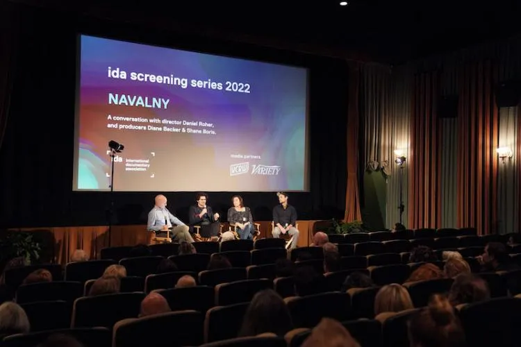 NAVALNY Q&A with director Daniel Roher, producer Diane Becker, and Shane Boris, moderated by John Horn.