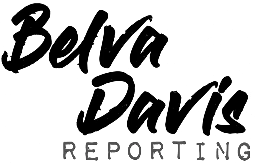 'Belva Davis Reporting' written in black font