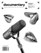 Fall 2019 cover of Documentary magazine features photorealistic drawings by Susan Yin of mouths surrounding a microphone