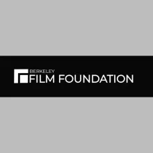 Logo of the Berkeley FILM Foundation in black and white, over a gray background.