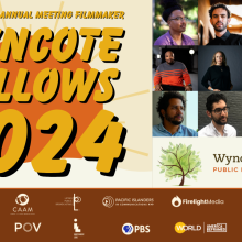 Image of an announcement of the 2024 Wyncote Fellows, with headshots of the 12 fellows in the upper right hand corner, the Wyncote Foundation logo, and the logos of the 12 partner organizations at the bottom.