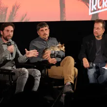 Porelain War Q&A conversation featuring Directors Brendan Bellomo and Slava Leontyev, moderated by LA Times Robert Abele.