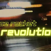 Blurry photo of nighttime neon with title of film