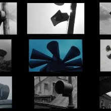 Split screen of nine images of speakers.