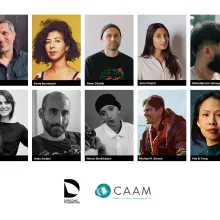 12 headshots, in grid form, some in color, some in black and white