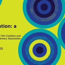 green and blue flyer for Media Consolidation: a Teach-In December 17, 2025 | 10-11:30 am PT  | Online