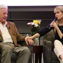 Holocaust survivor Oskar Jakob and Nazi descendant Suzanne Rico speak at the St. Louis Holocaust Museum, 2024