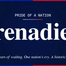 Banner that says, Pride of a Nation: Grenadiers Fifty years of waiting. One nation's cry. A historic return.