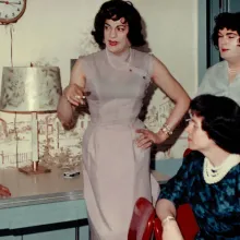 A group of trans women and crossdressing men gathering in Upstate New York in the 1960s. From Sébastien Lifshitz’s “Casa Susanna”. Photo courtesy of TIFF. 