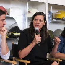 Kisrten Johnson speaking at a session at the 2016 Getting Real conference. Photo: Susan Yin