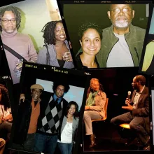 A collage of photographs from past events of the Black Documentary Collective featuring its members. Courtesy of BDC/Sabrina Gordon.