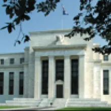 The white stone building of the Federal reserve