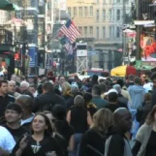 crowd of people in a city