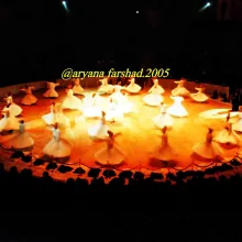 Persian mystics are dancing in a circular formation.