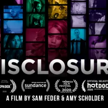 A poster of disclosure with awards listed on the bottom.