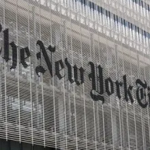 "The New York Times" building front