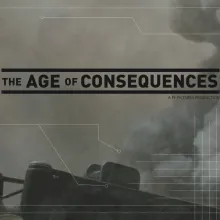 Logo of 'Age of Consequence' in black and white.