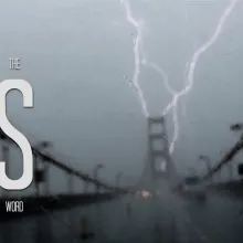 Lightning strikes the golden gate bridge